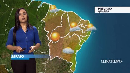 Previsão Nordeste – Chuva fraca no litoral