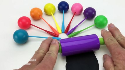 Learn Colors with Play Doh Lollipop and Rhino Cookie Molds Surprise Toys