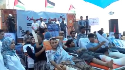 Gazzeli Hastalar İsrail'i Protesto Etti