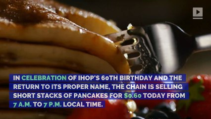 Get a Short Stack for 60 Cents Today, 7/17 at IHOP