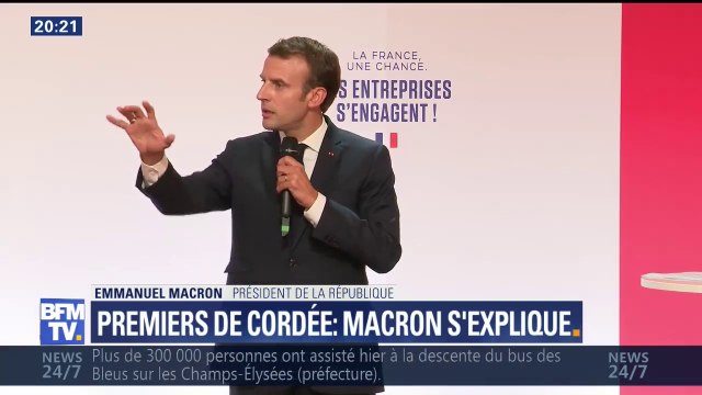 Emmanuel Macron reprend l’expression premiers de cordée et précise sa pensée