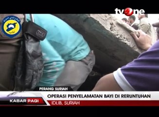 Operasi Penyelamatan Bayi dari Reruntuhan Gedung di Suriah