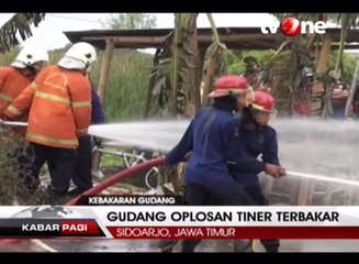 Gudang Oplosan Tiner di Waru Terbakar