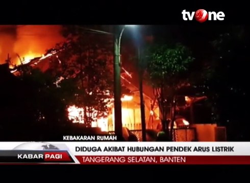 Korsleting Listrik, Rumah Terbakar di Tangerang Selatan