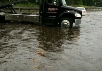 Cars Submerged by Floodwaters in Framingham, Massachusetts