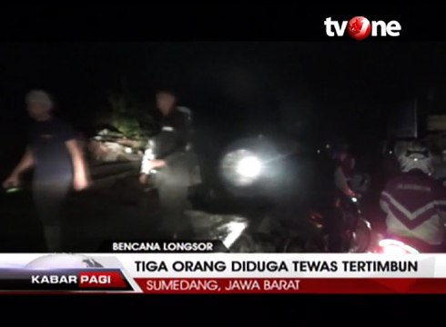 Longsor di Sumedang Tewaskan Tiga Orang