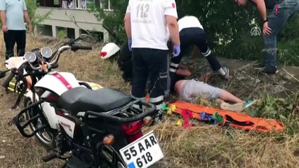 Motosiklet devrildi: 1 yaralı - SAMSUN