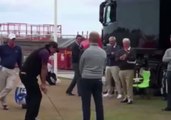Golfer Phil Mickelson Performs Amazing Flop Shot Over Man's Head