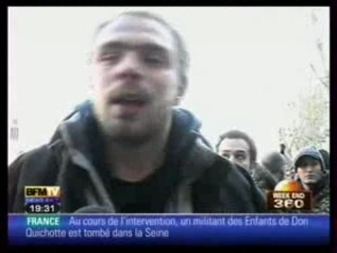 Evacuation campement Notre Dame BFM 15 12 2007