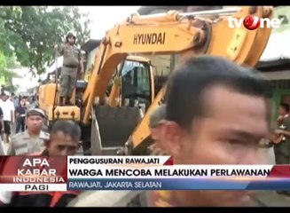 Penggusuran Rawajati Ricuh, Petugas dan Warga Bentrok