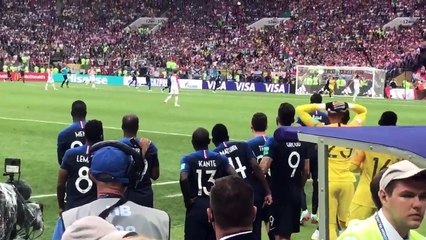 La joie des remplaçants après France-Croatie (CDM 2018)
