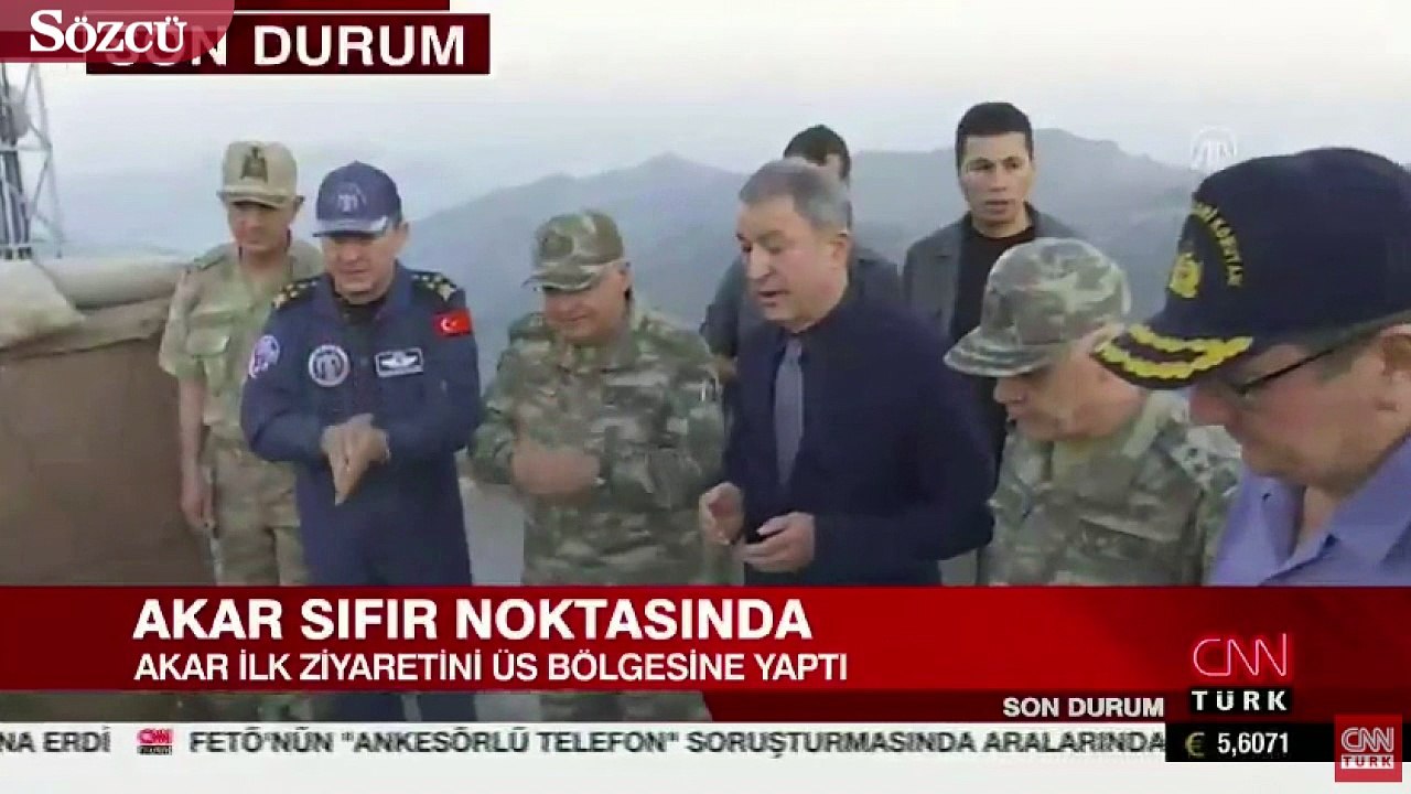 Milli Savunma Bakanı Hulusi Akar sınırın sıfır noktasında
