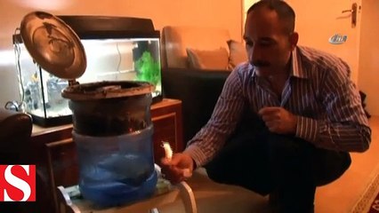 Sıcaktan bunaldı, damacanadan klima yaptı