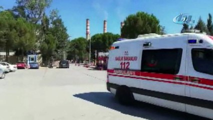 Termik santraldeki kömür sevk kanalı çökünce işçiler yaralandı