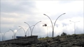 Helicopter Landing at roadside, Trabzon