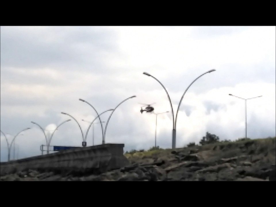 Helicopter Landing at roadside, Trabzon
