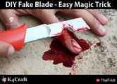 DIY Fake Blade and Blood for Halloween via: Thaitrick, youtube.com/thaitrick
