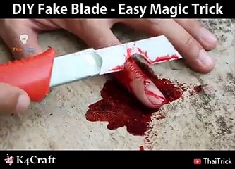 DIY Fake Blade and Blood for Halloween via: Thaitrick, youtube.com/thaitrick