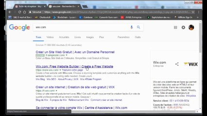 wix: Creation de la page de présentation de site web