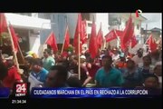 Así se vivió al interior del país la marcha contra la corrupción