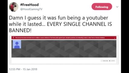 HoodGamingTV Banned From YouTube!