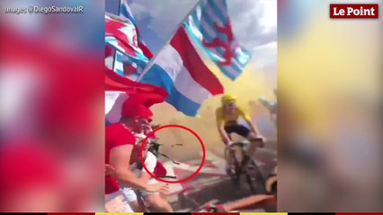 Chute de Vincenzo Nibali sur les pentes de l'Alpe d'Huez