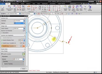 NX 2D Drafting : Create a revolved section view