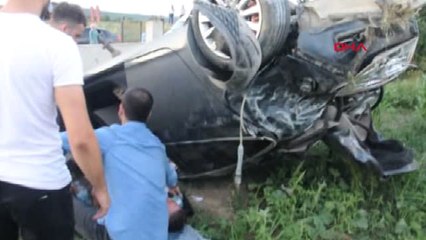 Tekirdağ Hurdaya Dönen Otomobilden Sağ Çıktı