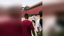 Fans erupt in screams as Cristiano Ronaldo visits Beijing