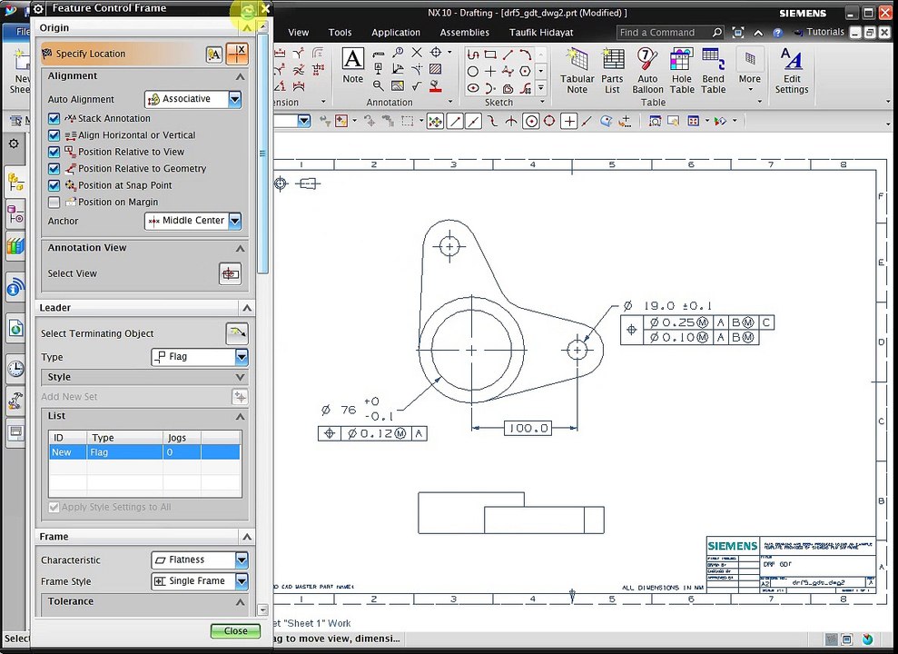 NX 2D Drafting : Create standalone GD&T annotations