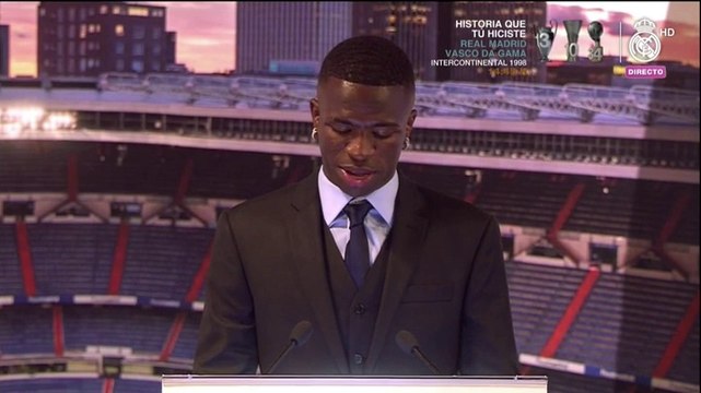 Vinicius: Tengo el honor de llegar a la cima del futbol, el Real Madrid