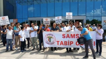 Samsun'da Sağlıkçılar Sağlıkta Şiddete Tepki İçin Eylem Yaptı