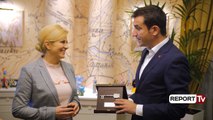 Veliaj i jep Presidentes kroate 'Çelësin e Qytetit', Kitaroviç: E surprizuar nga ndryshimet që pashë