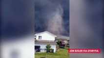 Double Tornado Funnel Clouds Tear Through Iowa