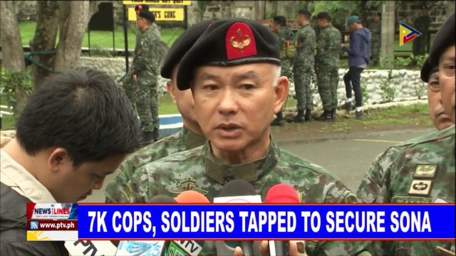 7K cops, soldiers tapped to secure #DuterteSONA2018