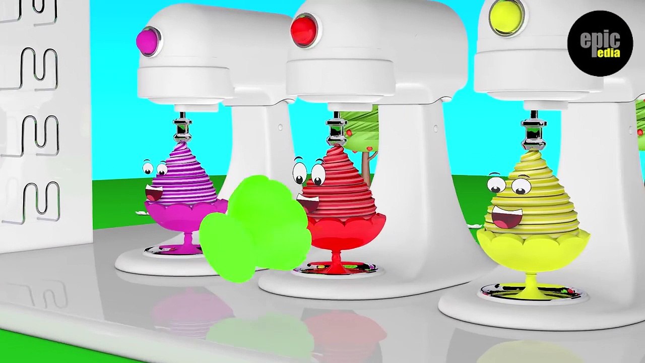 Learn - coloring Ice Cream. 3D Cartoons for children Video for kids 2018
