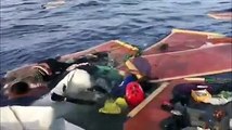 #Atención¡Fuertes imágenes! Los cadáveres de un niño y una mujer, y junto a ellos, otra mujer aún con vida, fueron encontrados flotando cerca de una embarcació