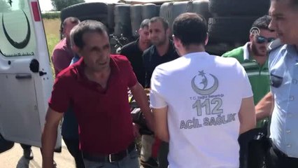 Hafriyat Kamyonu Devrildi: 1 Yaralı