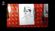 How to draw Netaji Subhash Chandra Bose step by step for netaji's Birthday special drawing ( 122 )