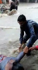 A raging river that was once a road!