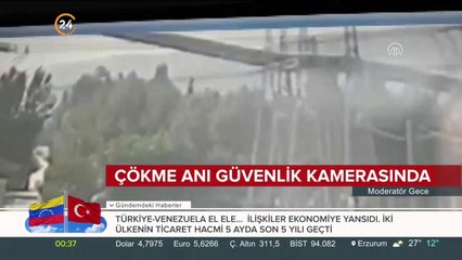 Çökme anı güvenlik kamerasına yansıdı