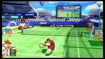 Donkey Kong & Bowser Amiibo vs Toadette - Mario Ultra Smash Tennis Nintendo Wii U 2.08.2017