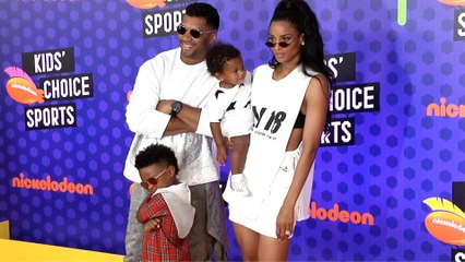 Ciara and Russell Wilson 2018 Kids' Choice Sports Awards Orange Carpet