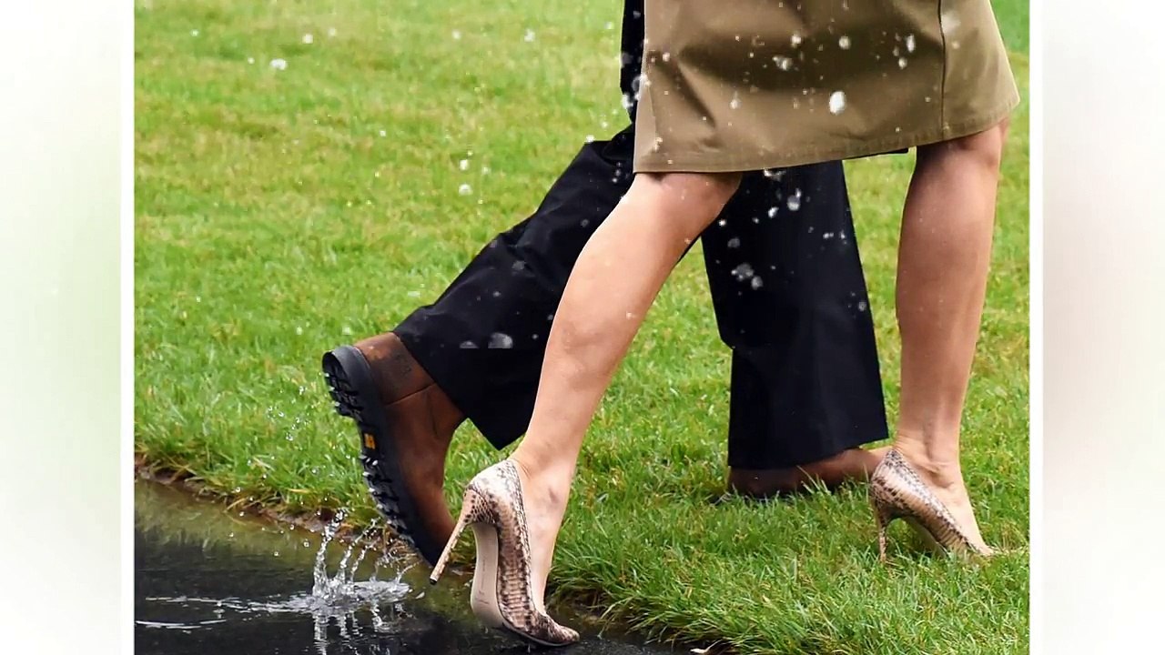 Melania Trump lost her face when she was "fall" wearing very high heels at Walter Hospital