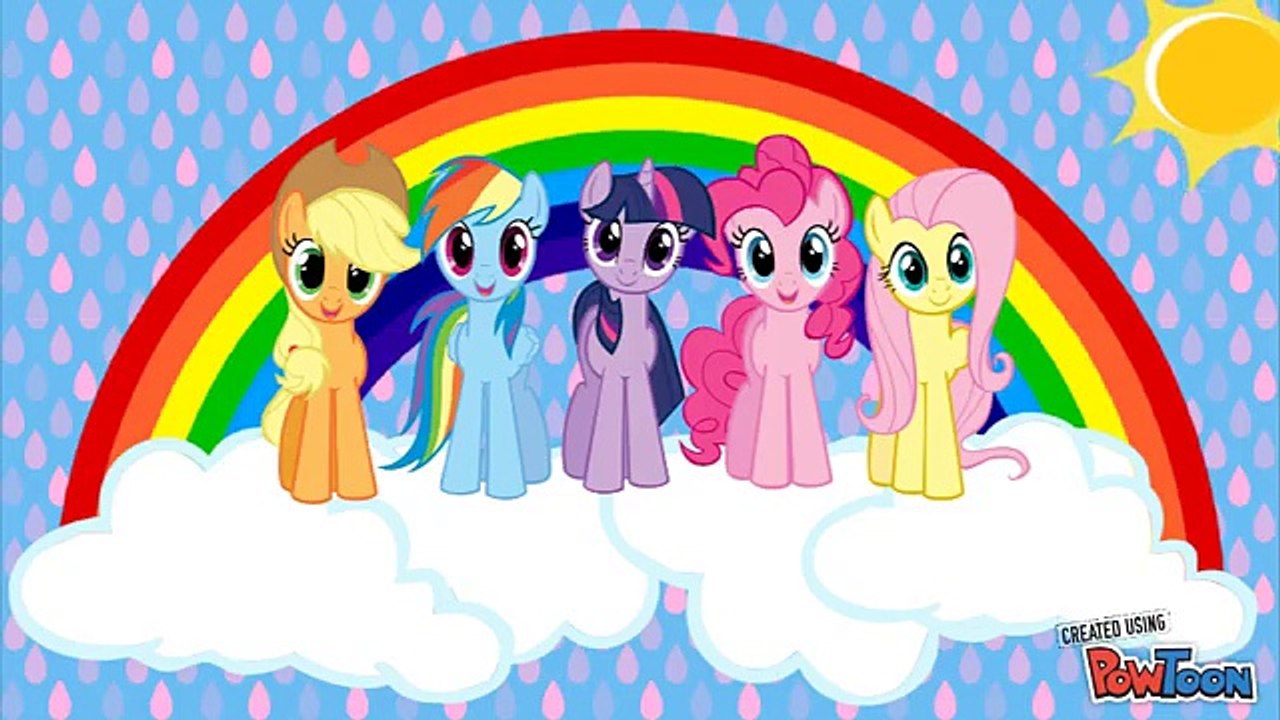 Five My Little Pony Jumping on the bed Nursery Rhymes / Five little monkeys jumping on the