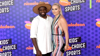 Lindsey Vonn and P.K. Subban 2018 Kids' Choice Sports Awards Orange Carpet