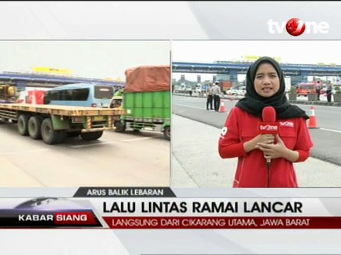 Lalu Lintas Arus Balik Cikarang Utama Ramai Lancar