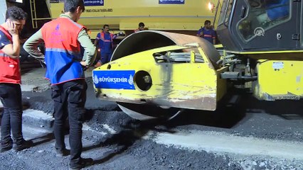 Beşiktaş'ta yolda çöken alan onarıldı - İSTANBUL