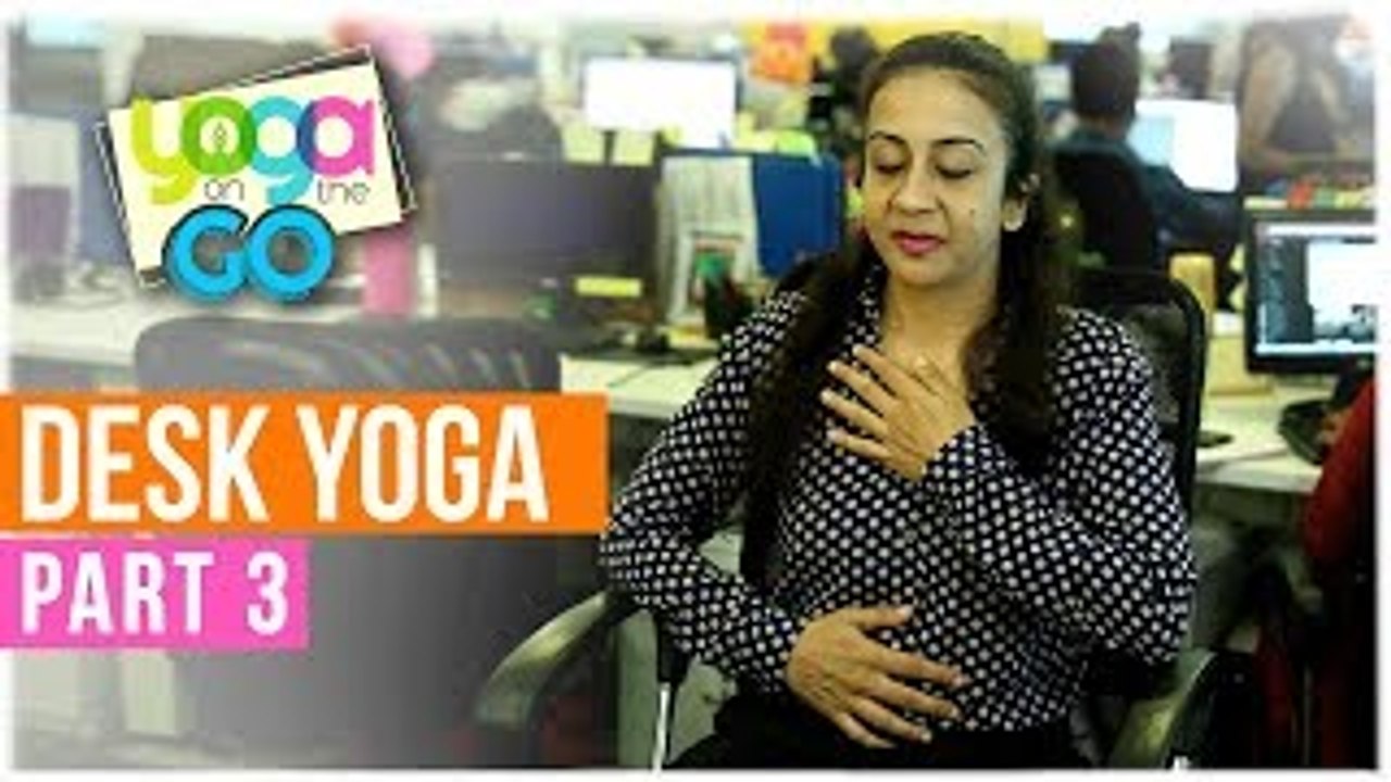 Simple Yoga For Office Workers | Office Yoga | Yoga At Desk | Yoga On The Go With AJ | Yoga At Work