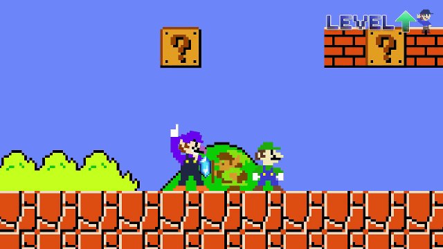Luigi wins by doing absolutely nothing in Super Mario Bros.